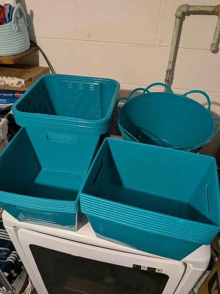 Photo of free 24 teal bins from Dollar Tree (Plainfield, IL) #1