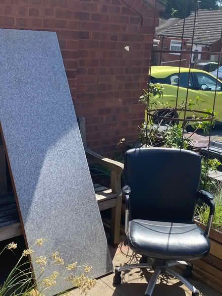Photo of free Grey mottled worktop and office chair (Church Hill North B98) #1