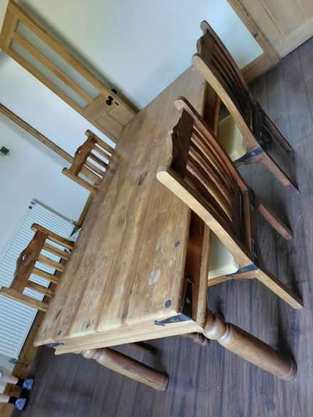 Photo of free Solid oak table and 4 chairs (Darnall S9) #1