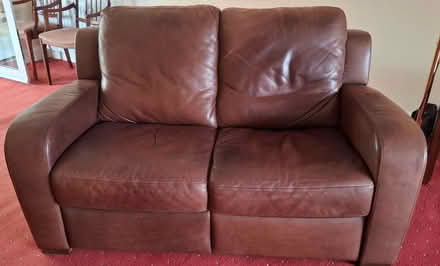 Photo of free 2 Seater Natuzzi Brown Leather Sofa (Eaglescliffe TS16) #1