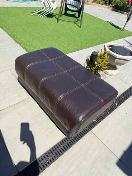 Photo of free Leather footstool (Far Bletchley MK3) #1
