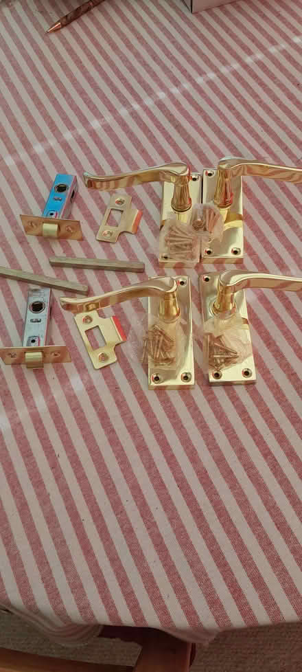 Photo of free 2 pairs of brass door handles (Thrupp GL5) #1
