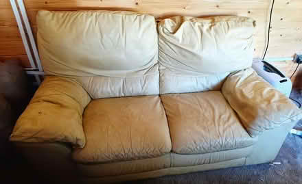Photo of free Leather Sofa Cream (Woodley RG6) #1