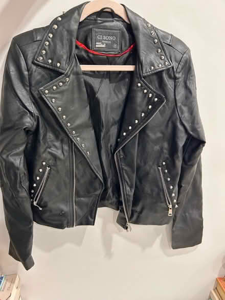 Photo of free Black leather studded jacket M (Near mount pleasant station) #1
