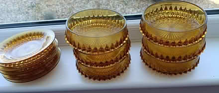 Photo of free vintage 60s/70s pressed amber glass (Westminster Drive PO21) #1