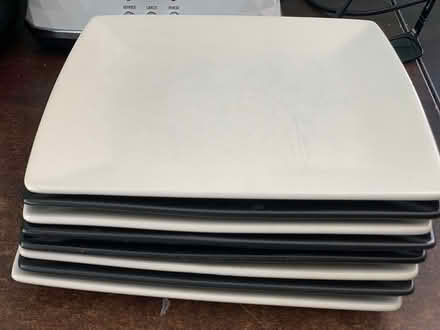 Photo of free Large square dinner plates x8 (Addlestone KT15) #1