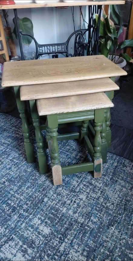 Photo of free Nest of tables oak (Shepshed LE12) #1