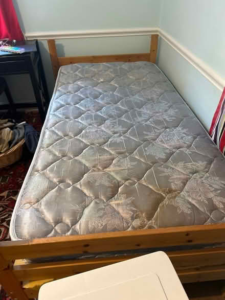 Photo of free Twin beds in wooden frames (West akron near ken Stewart’s) #2