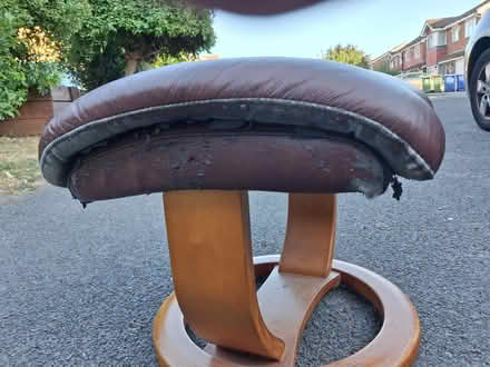 Photo of free Brown leather footstool (Great Hollands RG12) #4