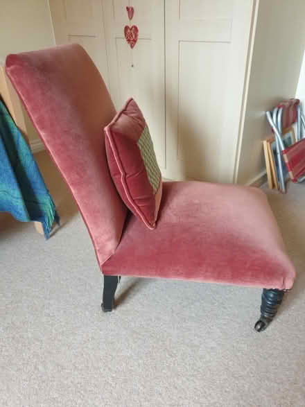 Photo of free Easy chair (low & old) and cushion (Trowbridge BA14) #2