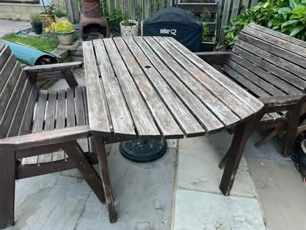 Photo of free garden table and 2 benches (Parkhead S11) #3