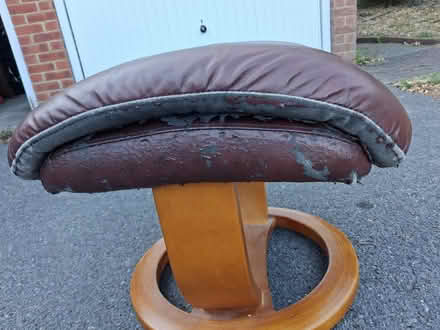 Photo of free Brown leather footstool (Great Hollands RG12) #3