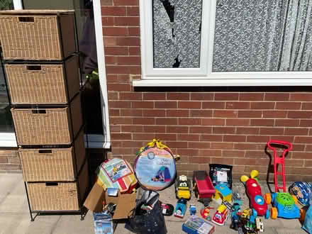 Photo of free Tall storage unit & various toys (Bilton HG1) #1