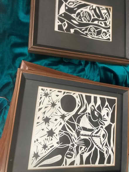 Photo of free 2 black white franked wood blocks (Foothill Boulevard Cupertino) #1
