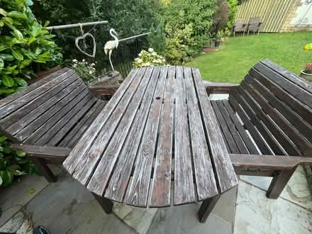 Photo of free garden table and 2 benches (Parkhead S11) #1