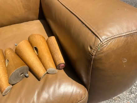 Photo of free Big leather sofa (E11 3sg) #2