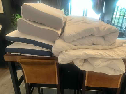 Photo of free 2 Duvets & 4 Pillows (Limehouse / Stepney Green E1) #1