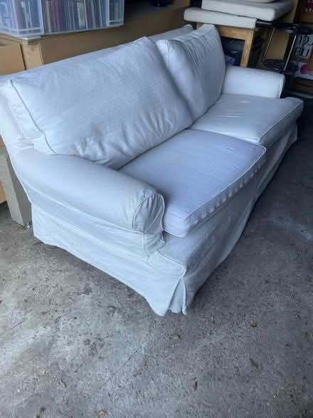 Photo of free Large white fabric sofa (Croydon CR2) #1