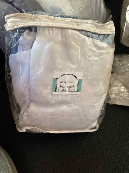 Photo of free Light blue king bed skirt (South acton) #2