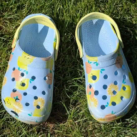 Photo of free Child’s Flower Patterned Garden Mules (Size 12-13) (Hall i' th' Wood BL2) #1