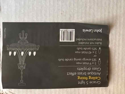 Photo of free Brand new John Lewis Gracie small brass chandelier (Greenbank EH10) #2