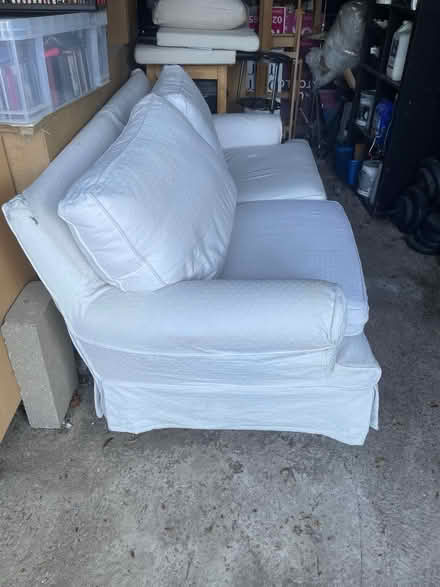 Photo of free Large white fabric sofa (Croydon CR2) #2