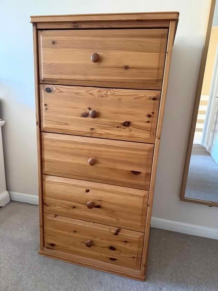 Photo of free Pine tall chest of drawers (Larkhall BA1) #1