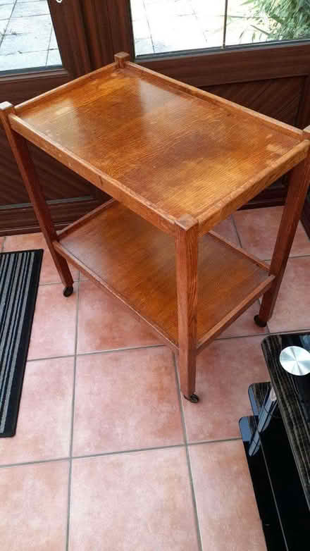 Photo of free Wooden trolley on wheels (Orton Waterville PE2) #2