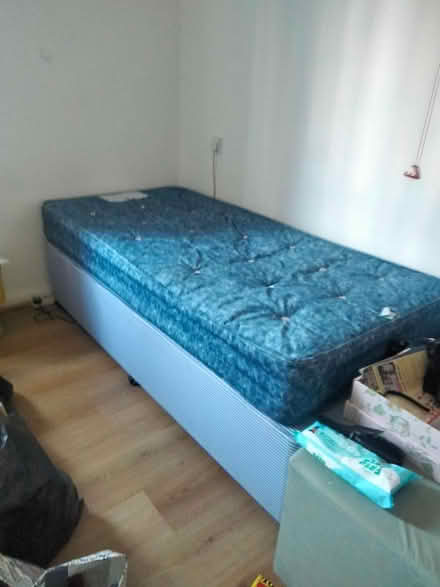 Photo of free Single Bed ,Green Ottoman (Woodvale BT13) #1