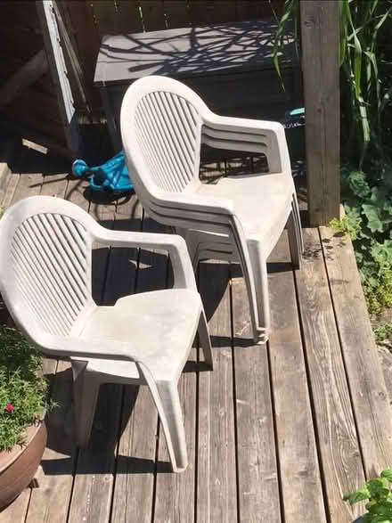 Photo of free Garden chairs - plastic (4) (Glebe) #1