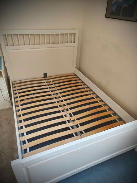 Photo of free White IKEA Double Bed Frame (White City, W12) #1