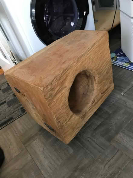 Photo of free Heavy wood block on wheels (Lynn) #2