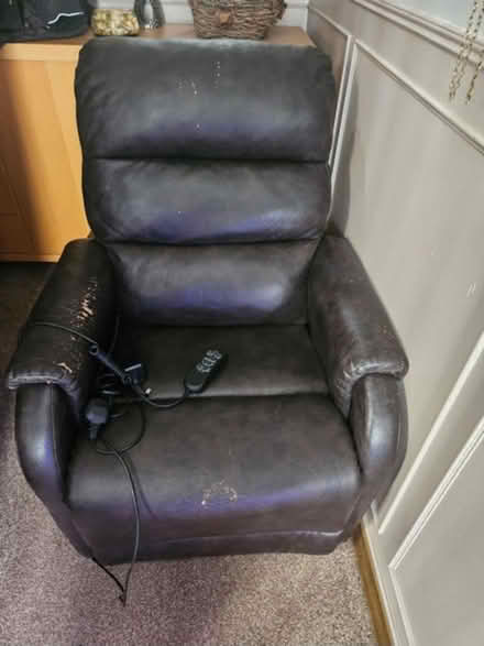 Photo of free Reclining leather chair (Guilden Sutton CH3) #1