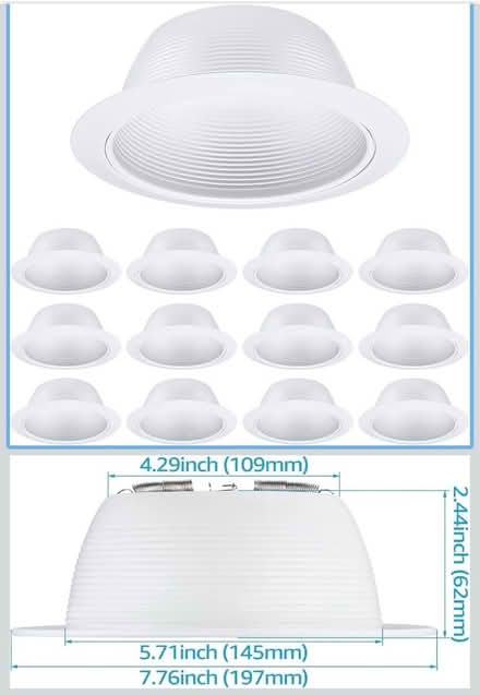 Photo of free 6 New White Baffles for Can Lights (Columbia) #2