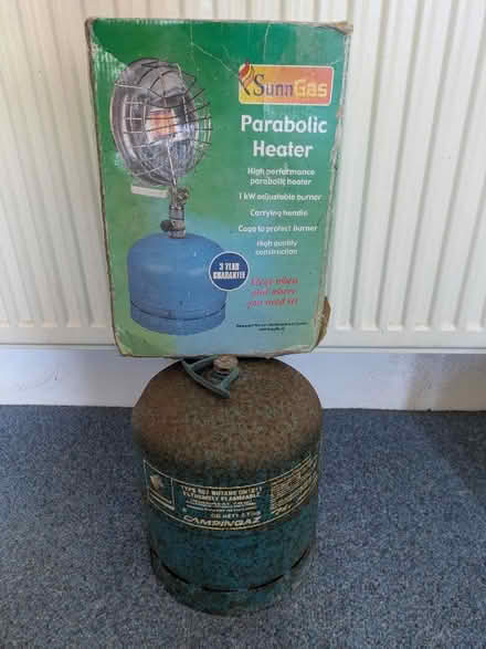 Photo of free Campingaz 2.72kg bottle and parabolic heater attachment. (Southport PR8) #1