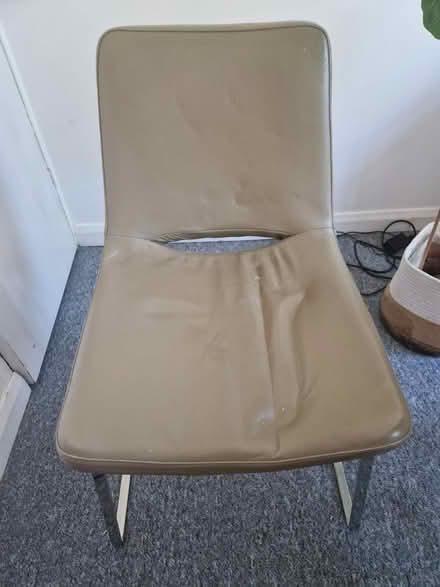 Photo of free Beige faux leather chair (Clapham South SW4) #2