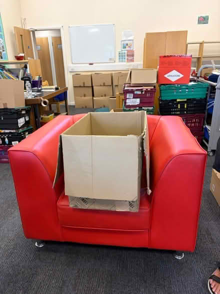 Photo of free Red sofa and chair (Sw14 8ED) #2