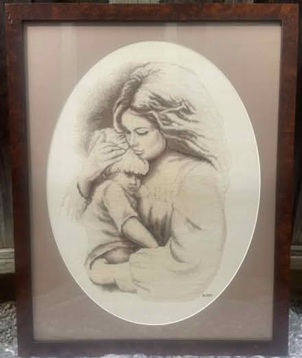 Photo of free Framed Needlepoint: Mother & Child (Near downtown Mtn View) #1
