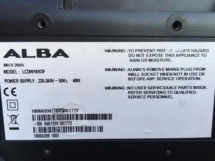 Photo of free 15inch Alba, small portable Tv (Liverpool L6) #4