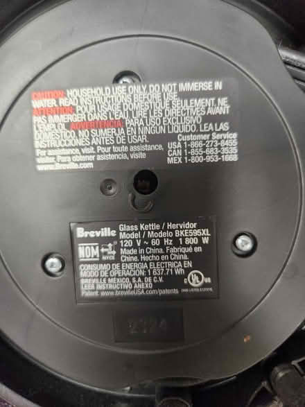 Photo of free Breville BKE595XL Glass Kettle (North York Civic Centre) #3