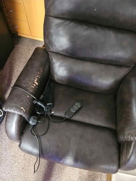 Photo of free Reclining leather chair (Guilden Sutton CH3) #2