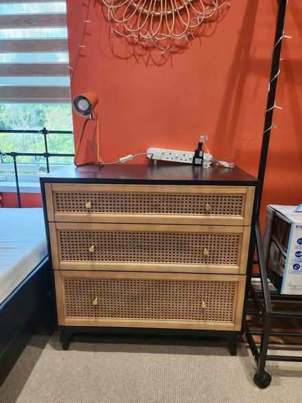 Photo of free Black & Rattan Chest of Drawers (Walsall WS1) #1