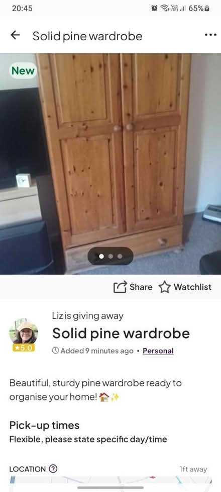 Photo of free Wardrobe pine (M32) #1