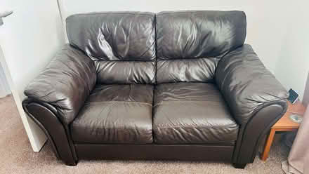 Photo of free 2 and 3 seater leather sofas (Broom SG18) #2