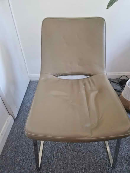 Photo of free Beige faux leather chair (Clapham South SW4) #1