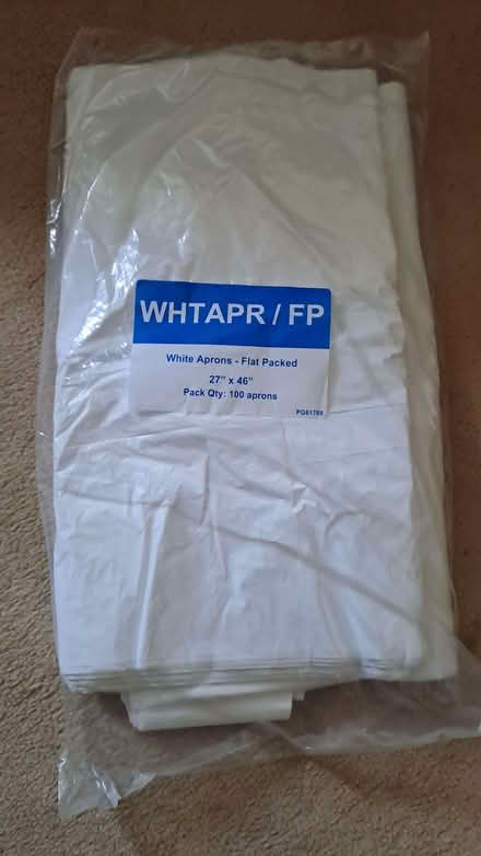 Photo of free Bag of white polythene aprons (Sherrard's Green WR14) #1