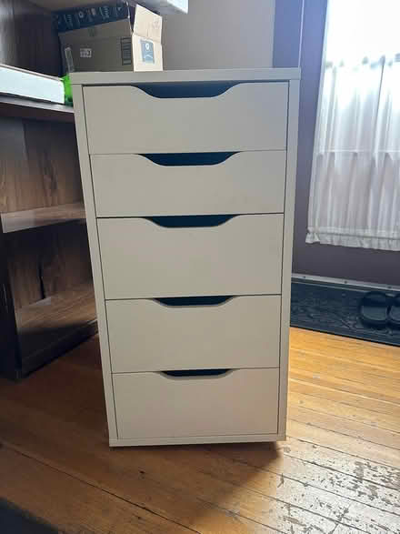 Photo of free (2) IKEA ALEX 5-Drawer Unit (White) (Malden) #1