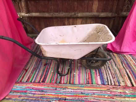 Photo of free Light pink metal wheelbarrow (Elkstone GL53) #1