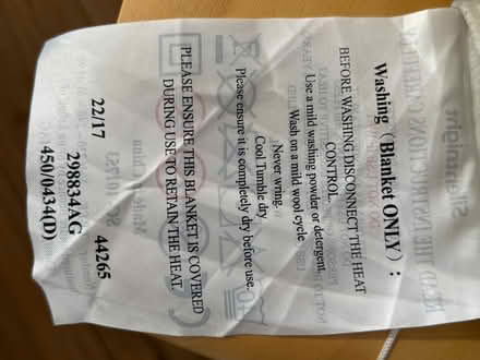 Photo of free Double electric blanket (Winchester SO22) #3