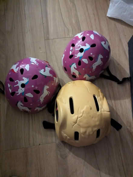 Photo of free 3 kids bike helmets (Hangleton BN3) #1